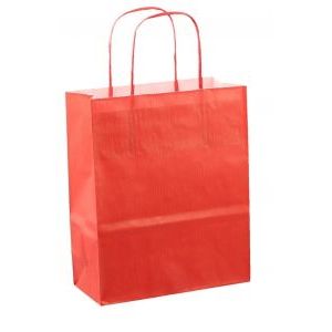 Papierbeutel mit Kordelzug, 18 x 08 x 22 cm, 50 Stück, rot