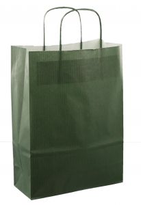 Papierbeutel mit Kordelzug, 22 x 10 x 31 cm, 50 Stück, dunkelgrün