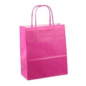 Papierbeutel mit Kordelzug, 22 x 10 x 31 cm, 50 Stück, Fuchsia
