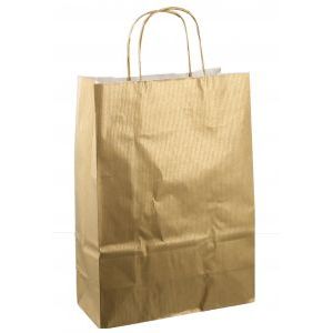 Papierbeutel mit Kordelzug, 22 x 10 x 31 cm, 50 Stück, goldfarben