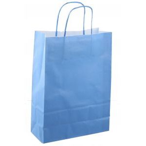 Papierbeutel mit Kordelzug, 22 x 10 x 31 cm, 50 Stück, hellblau