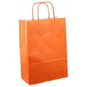 Papierbeutel mit Kordelzug, 22 x 10 x 31 cm, 50 Stück, orange