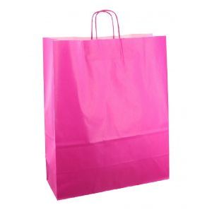 Papierbeutel mit Kordelzug, 32 x 12 x 41 cm, 50 Stück, Fuchsia