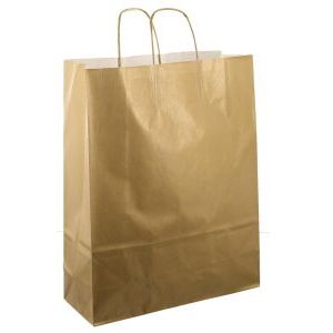 Papierbeutel mit Kordelzug, 32 x 12 x 41 cm, 50 Stück, goldfarben