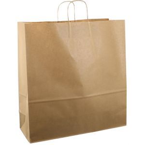 Papierbeutel mit Kordelzug, 45 x 17 x 47 cm, 50 Stück, braunes Kraftpapier