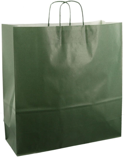 Papierbeutel mit Kordelzug, 45 x 17 x 47 cm, 50 Stück, dunkelgrün