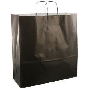 Papierbeutel mit Kordelzug, 45 x 17 x 47 cm, 50 Stück, schwarz