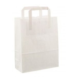 Timmers - Papiertüte 22x10x28cm 400 Stück weiß gebleichtes Kraftpapier