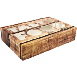 Klika - Catering-Box | Leckeres Essen | Karton + PP | 357x247x80mm | 10 Stück