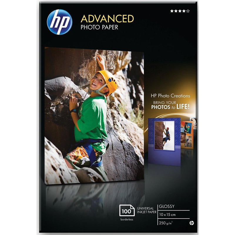 HP – Advanced Fotopapier ft 10 x 15 cm, 250 g, Packung mit 100 Blatt, glänzend