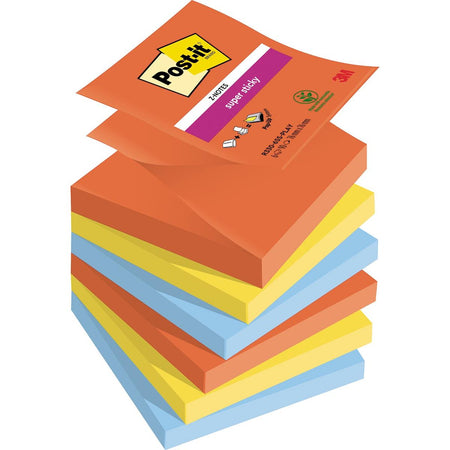 Post-it - Notizblock Z-Notes R330 Super Sticky 76x76mm Playful 6 Stück