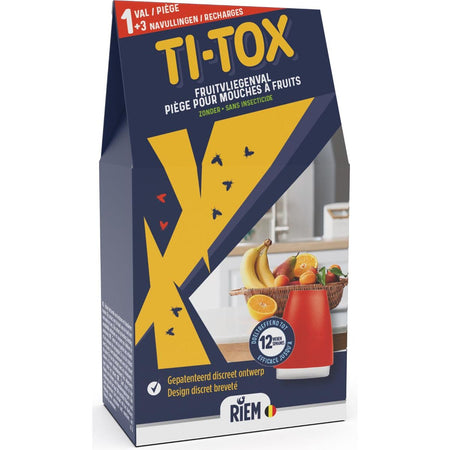 Gürtel – Ti-Tox Fruchtfliegenfalle, 1 Falle + 3 Nachfüllungen