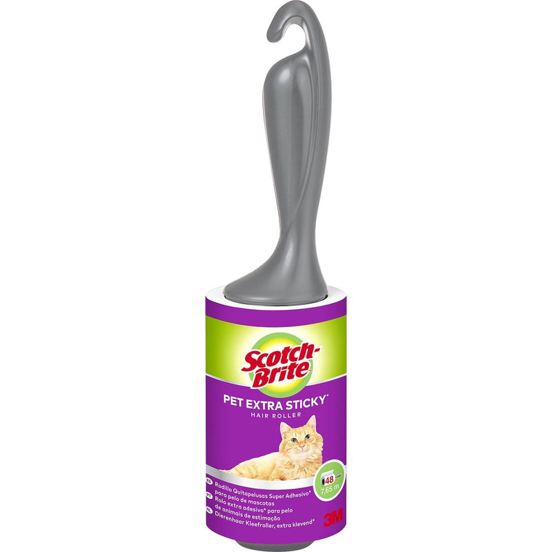 Scotch Brite - Brite Fusselkleberoller, extra Kleber für Tierhaare, 48 Blatt