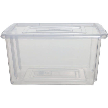 Whitefurze - Stack Store Medium Aufbewahrungsbox 32 Liter ohne Deckel, transparent