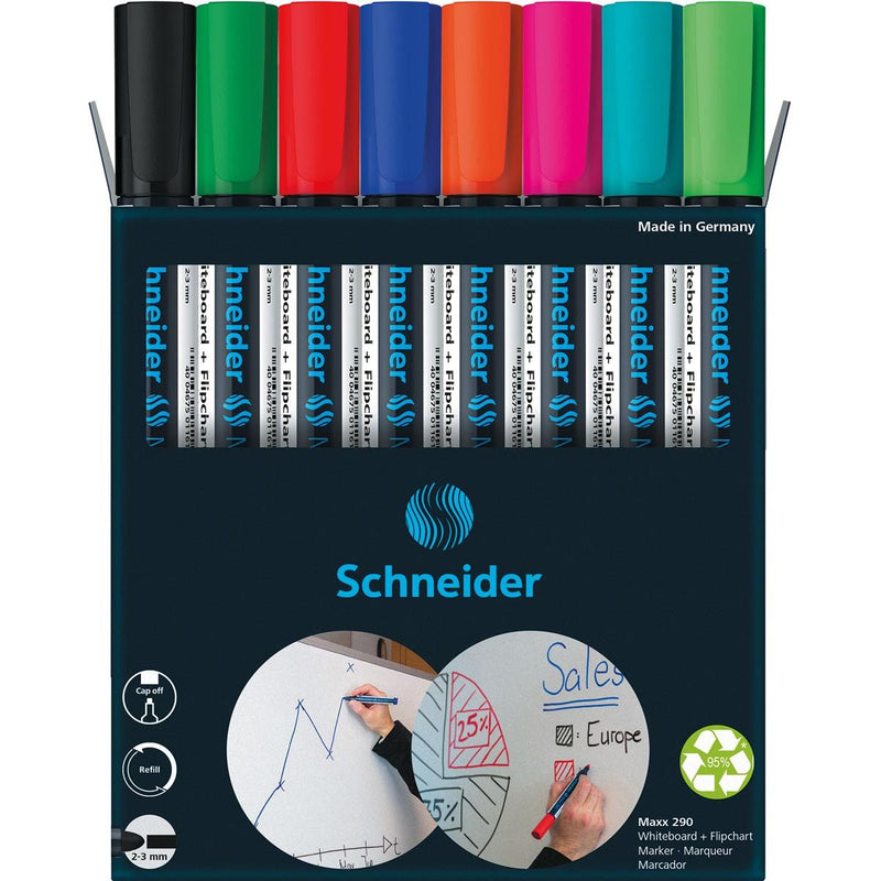 Schneider - Maxx 290 Whiteboardmarker, 6 + 2 gratis, sortiert
