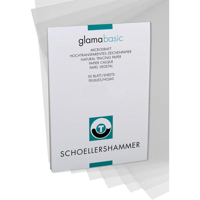 Schoellershammer - Glama-Papier, 100 g, ft 29,7 x 42 cm, A3, transparent, Block mit 50 Blatt