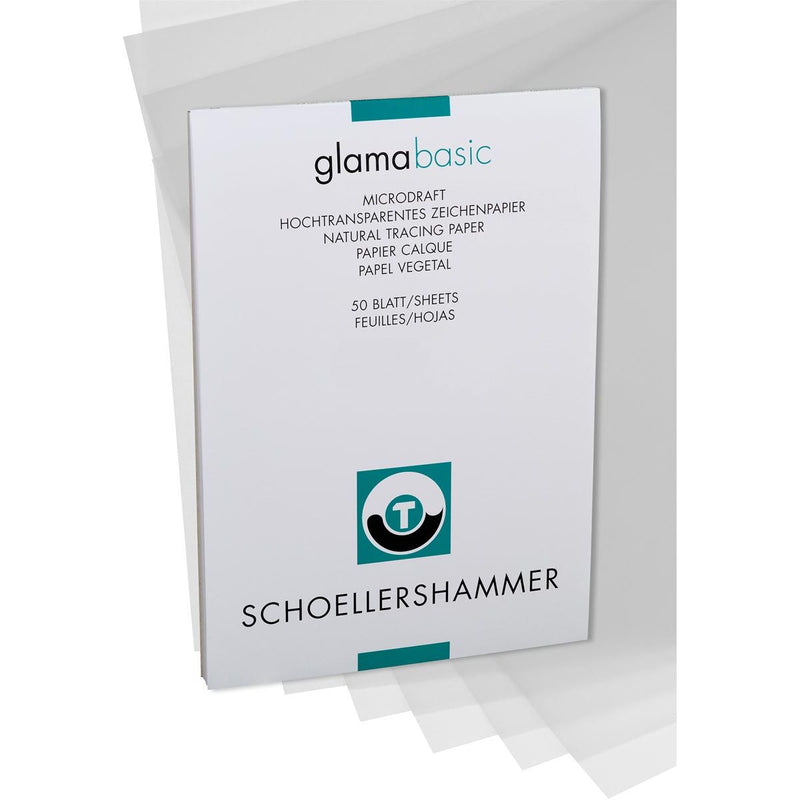 Schoellershammer - Glama-Papier, 100 g, ft 29,7 x 42 cm, A3, transparent, Block mit 50 Blatt