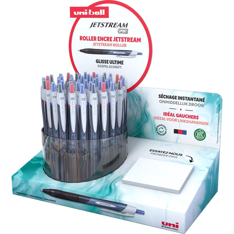 Uni-ball -  Jetstream roller Eco, intrekbaar, schrijfbreedte 0,85 mm, assorti, display van 48 stuks
