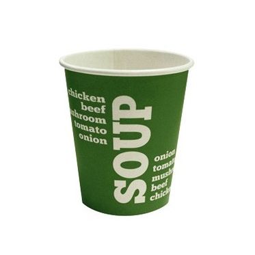 Leckere Suppe – Suppenbecher aus Pappe, 250 ml, grün, BAMBUS, 50 Stück
