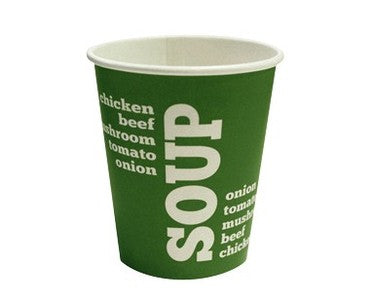 Leckere Suppe – Suppenbecher aus Pappe, 250 ml, grün, BAMBUS, 50 Stück