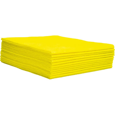 Zonder merk -  Universele poetsdoek, 1/4 vouw, ft 30 x 33 cm, geel, doos van 150 stuks, boîte de 150 pièces