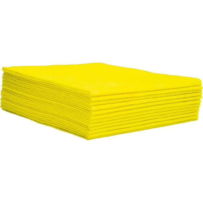 Zonder merk -  Universele poetsdoek, 1/4 vouw, ft 30 x 33 cm, geel, doos van 150 stuks, boîte de 150 pièces