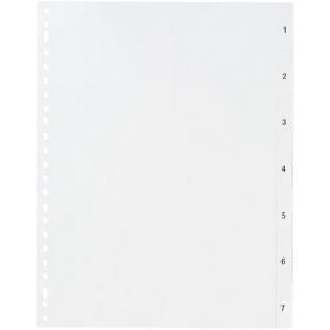 Kangaro - Tabs 4-Loch: Nummeriert 1-5 weiß 10KANW405C
