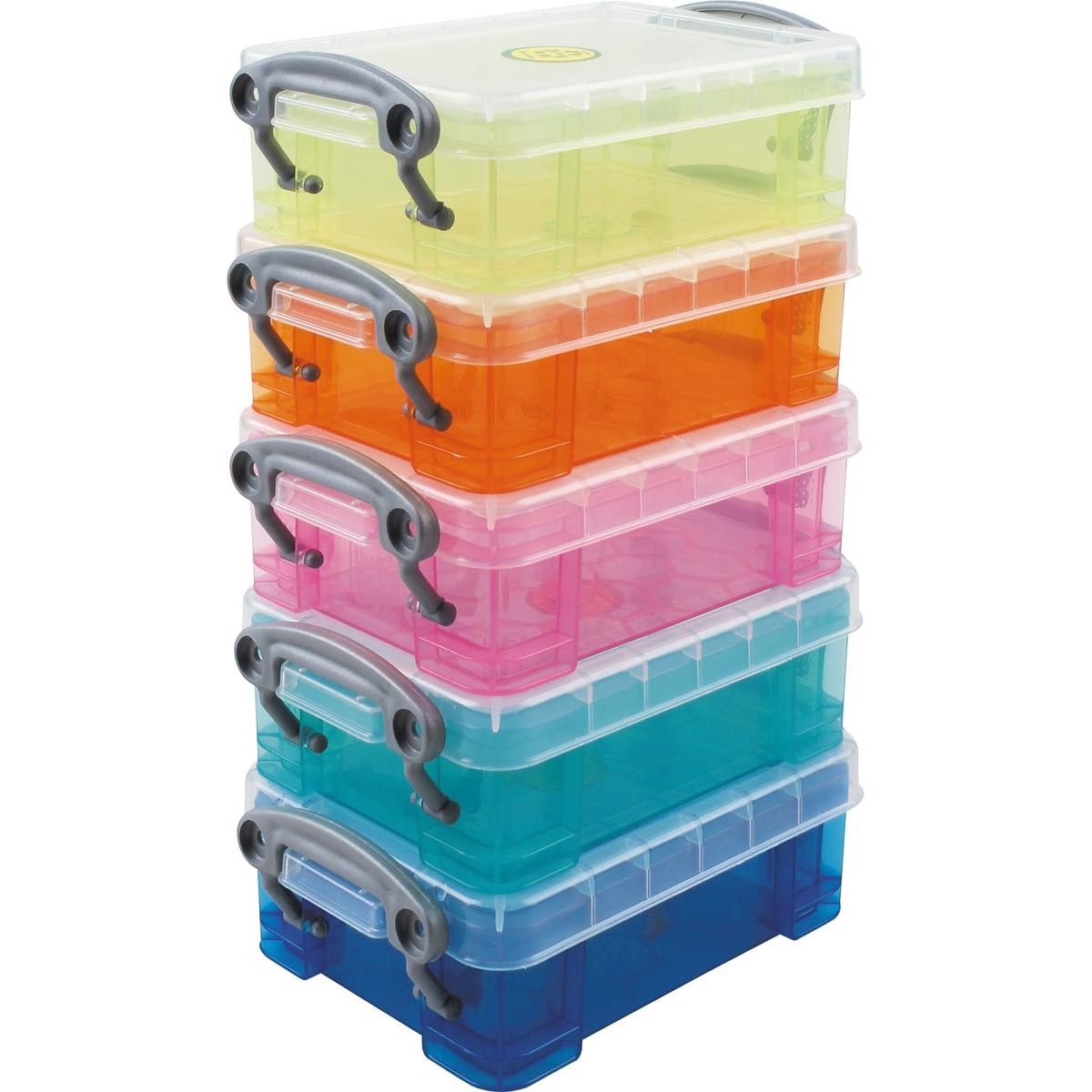Really Useful Box - Boxen Aufbewahrungsbox-Set mit 5 x 0,2 Litern in verschiedenen Farben