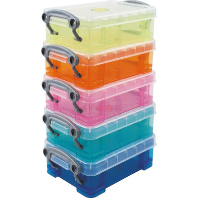 Really Useful Box - Boxen Aufbewahrungsbox-Set mit 5 x 0,2 Litern in verschiedenen Farben