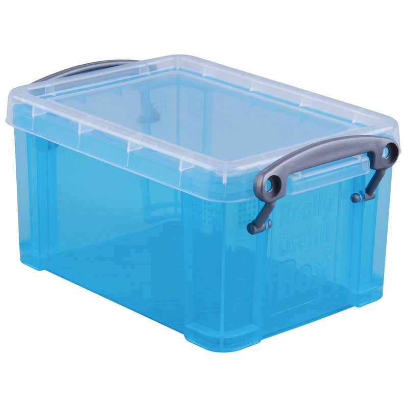 Really Useful Box - Box 0,7 Liter, transparentes leuchtendes Blau