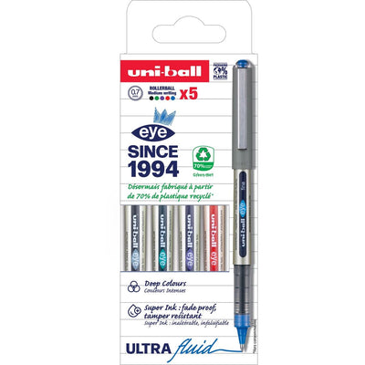 Uni-Ball - Tintenroller Eye UB157 mittel sortiert 5 Stück