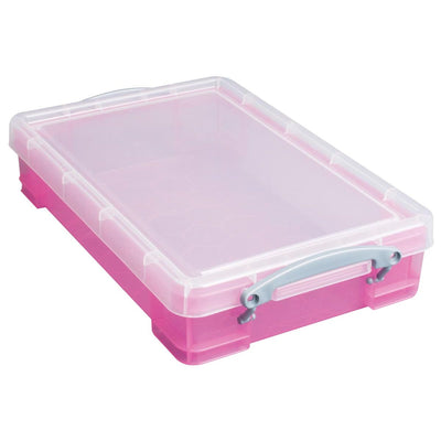 Really Useful Box - Box Aufbewahrungsbox 4 Liter, transparent rosa