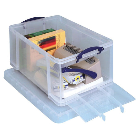 Really Useful Box - Box Aufbewahrungsbox 64 Liter mit Frontöffnung, transparent