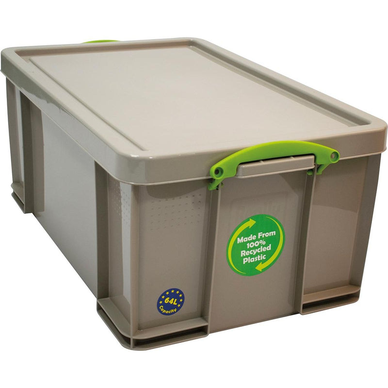 Really Useful Box - Box Aufbewahrungsbox 64 Liter, recycelt, grau