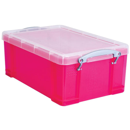 Really Useful Box - Box Aufbewahrungsbox 9 Liter, transparent leuchtend rosa
