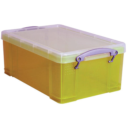 Really Useful Box - Box Aufbewahrungsbox 9 Liter, transparent gelb