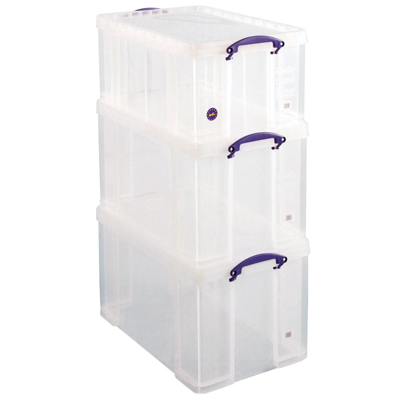Really Useful Box - Box, Aktionspaket: 2 x 84 Liter + 1 x 64 Liter, transparent