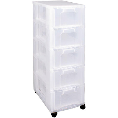 Really Useful Box - Box Schubladeneinheit 5 x 12 l, transparent