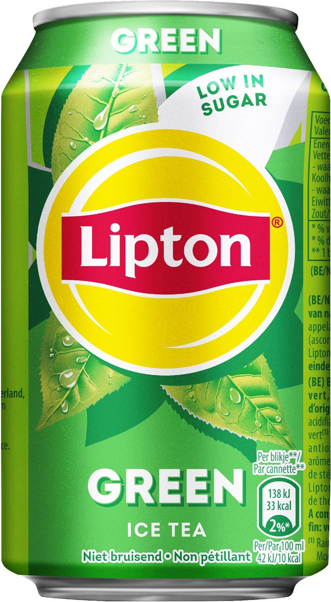 Lipton Ice Tea - Ice Tea Grünes Erfrischungsgetränk, nicht prickelnd, 33 cl Dose, Packung mit 24 Stück