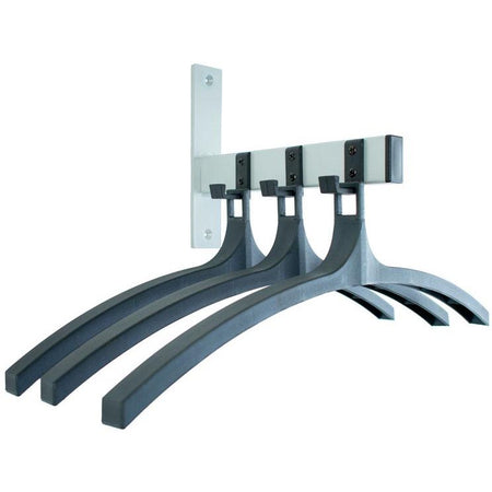 V-Teil - Wandgarderobe, 3 Haken mit Kleiderbügeln