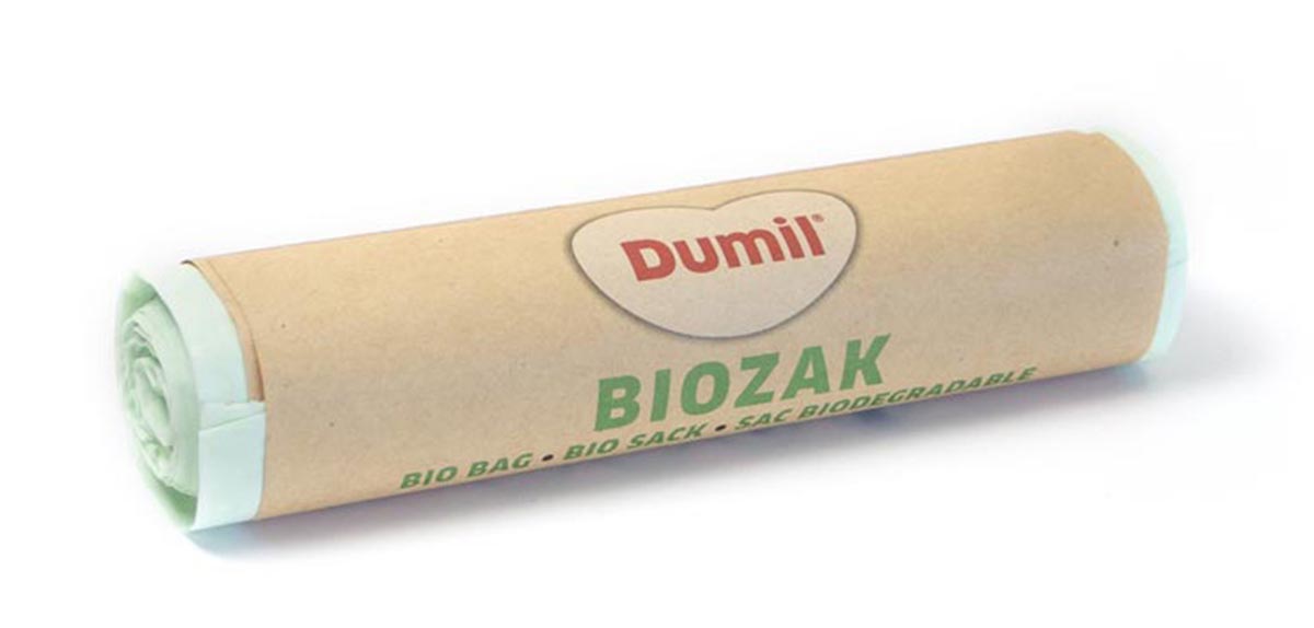Dumil - Bio-Müllsack für Biomüll, 16 Mikron, 60 l, grün, Rolle à 5 Stück