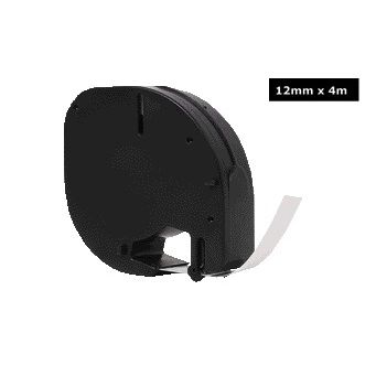 Quantore - Labele 91200 12mmx4m Papier schwarz auf weiß