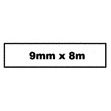 Quantore - Labele TZe-221 9mmx8m schwarz auf weiß | 200 Stück