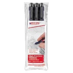 Edding - Fineliner 1800 0,25 mm 0,35 mm 0,5 mm schwarz, 3er-Set