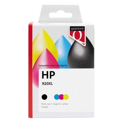 Quantore - Tintenpatronen-Alternative für CH081AE 920XL Schwarz + 3 Farben | 12 Stück