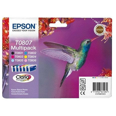 Epson - Tintenpatrone T0807 Schwarz + 5 Farben
