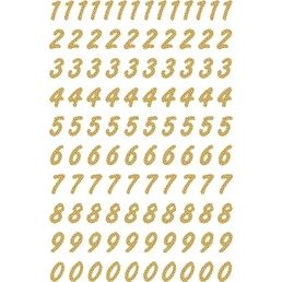 HERMA - Etikett 4151 8mm Zahlen 0-9 gold auf transparent 200Stk