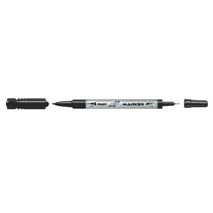 Pilot - CD-Marker Twin Fine und Extra Fine schwarz | 12 Stück