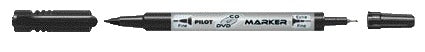 Pilot - CD-Marker Twin Fine und Extra Fine schwarz | 12 Stück