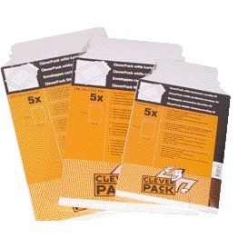 CleverPack - Briefumschlagkarton A5 176x250mm weiß Packung à 5 Stück